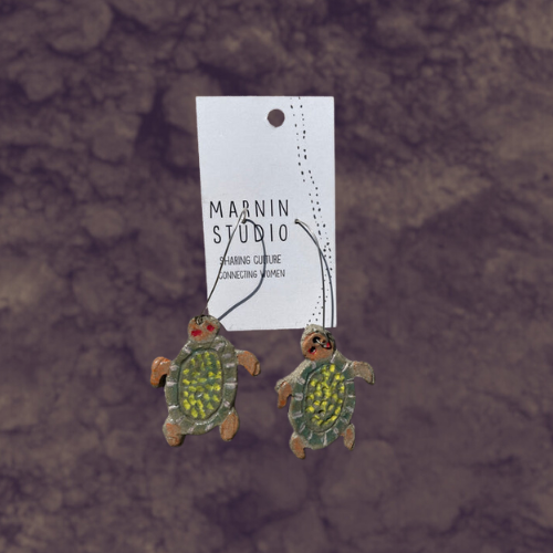 Ceramic earrings - Turtle - Mary George