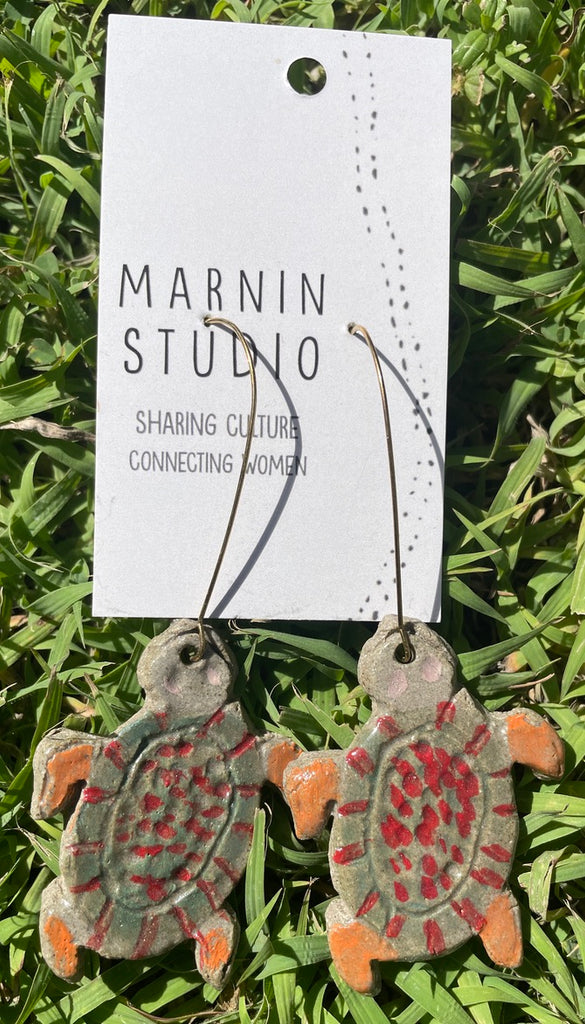 ceramic earrings - Turtle - Mary Geroge